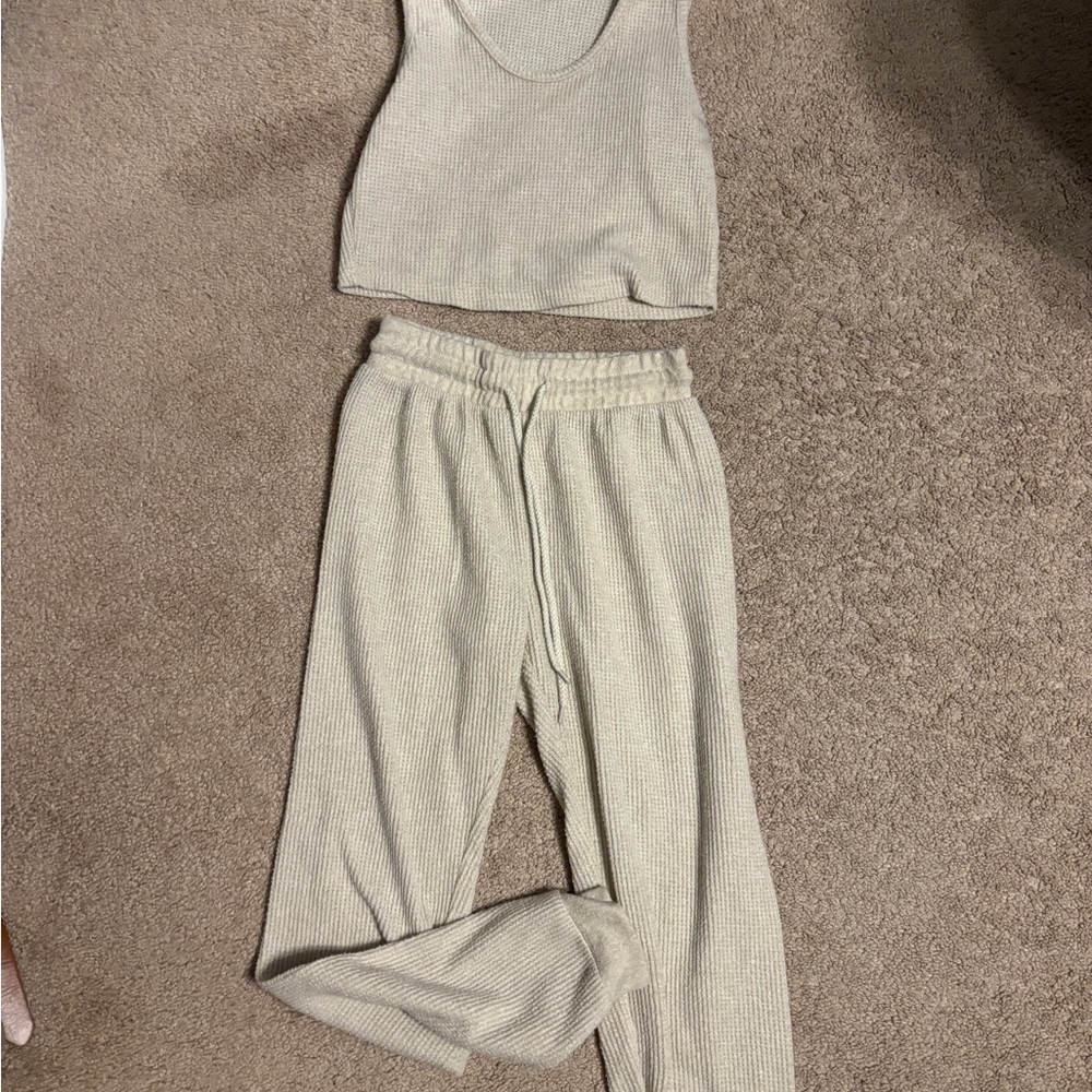 Women's Cream Knit Lounge Set size xs